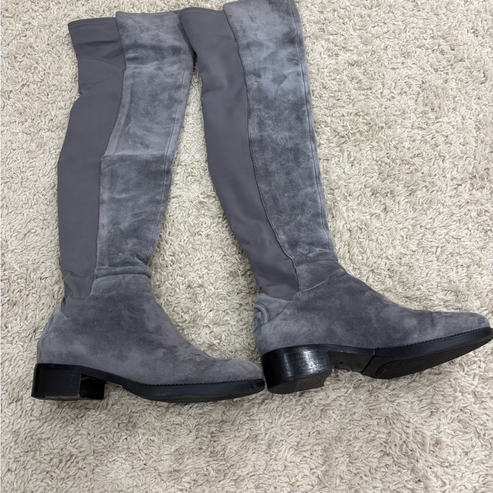 Tory Burch Stylish Gray Over-the-Knee Boots
